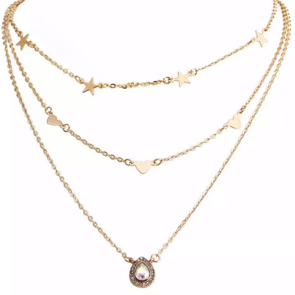 ✲ Multilayer Gold Boho Necklace ✲ - Picture 2 of 3